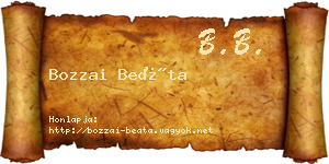 Bozzai Beáta névjegykártya