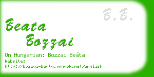 beata bozzai business card